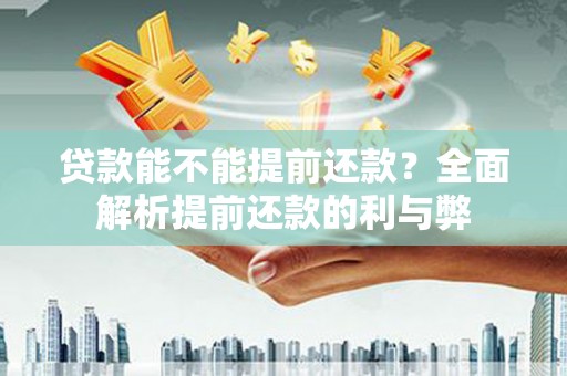 大兴贷款能不能提前还款？全面解析提前还款的利与弊